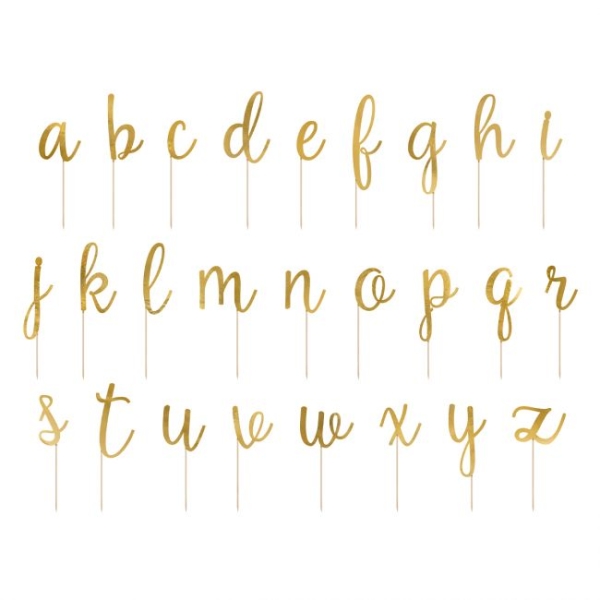 Cake Topper - Alphabet / a - z / GOLD